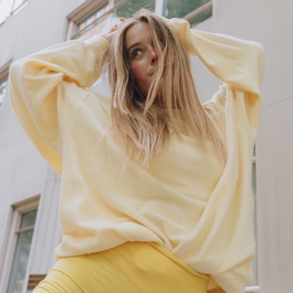 Daily Drills Pale Yellow Terrycloth Sweater